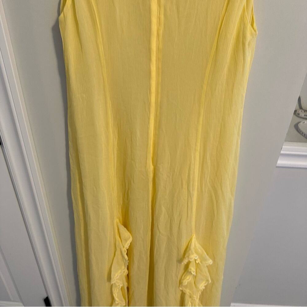 Tularosa Yellow Lace Sexy Maxi Dress Gown Large - Picture 6 of 13